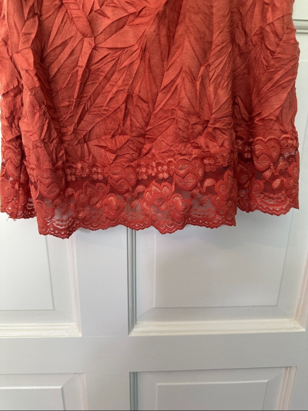 Dress Barn Orange/Rust Red Lace-Trim Cami Tank Top Size Large - Picture 3 of 8